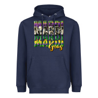 Navy cowhide mardi gras Heavyweight Hoodie - CowGirlArtShop