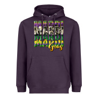Plum cowhide mardi gras Heavyweight Hoodie - CowGirlArtShop