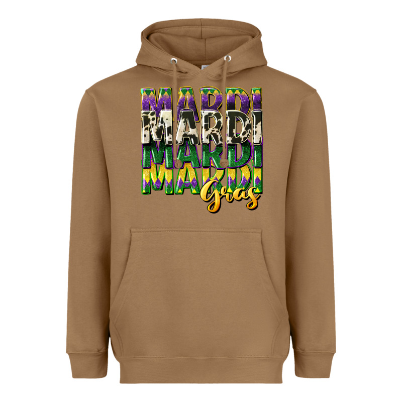 Cowhide Mardi Gras Heavyweight Hoodie by CowGirlArtShop | Teevron