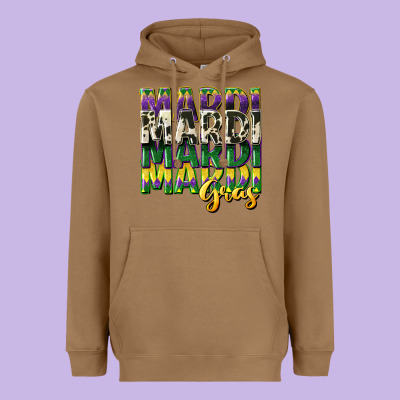 Cowhide Mardi Gras Heavyweight Hoodie Designed By Cowgirlartshop