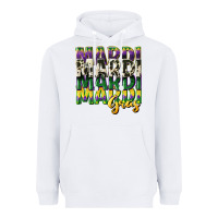 White cowhide mardi gras Heavyweight Hoodie - CowGirlArtShop