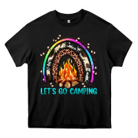 Black let's go camping rainbow Heavy Core Tee - JahusDesignShop