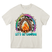 Cream let's go camping rainbow Heavy Core Tee - JahusDesignShop