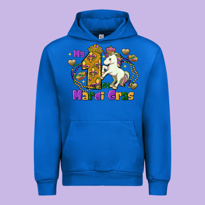My First Mardi Gras Unicorn Urban Hoodie Designed By Fadigitalartstudio