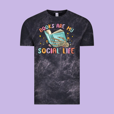 Books Are My Social Life Vintage Tee Designed By Maliassmallbusiness