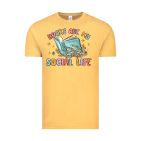 Vintage Mustard books are my social life Vintage Tee - MaliasSmallBusiness