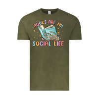 Vintage Olive books are my social life Vintage Tee - MaliasSmallBusiness