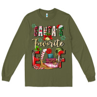 Army Green santas favorite elf Long Sleeve Tee - MaliasSmallBusiness