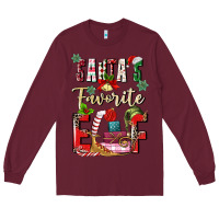 Burgundy santas favorite elf Long Sleeve Tee - MaliasSmallBusiness