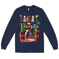Navy santas favorite elf Long Sleeve Tee - MaliasSmallBusiness