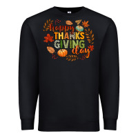 Black happy thanksgiving day Premium Sweatshirt - CowGirlArtShop