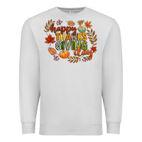 Dove Grey happy thanksgiving day Premium Sweatshirt - CowGirlArtShop