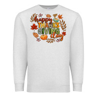 Oatmeal Heather happy thanksgiving day Premium Sweatshirt - CowGirlArtShop