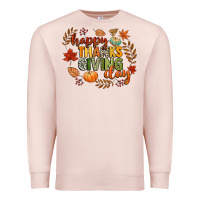 Pale Pink happy thanksgiving day Premium Sweatshirt - CowGirlArtShop