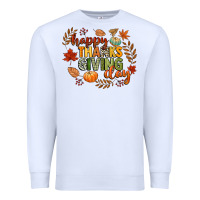 White happy thanksgiving day Premium Sweatshirt - CowGirlArtShop