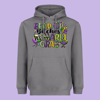 Bead Up Bitches Its Mardi Gras Heavyweight Hoodie Designed By Cowgirlartshop