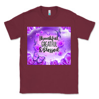 Burgundy thankful greatful blessed Classic Tee - NancyCooperArtShop