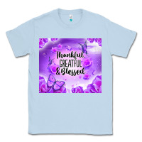 Dusty Blue thankful greatful blessed Classic Tee - NancyCooperArtShop