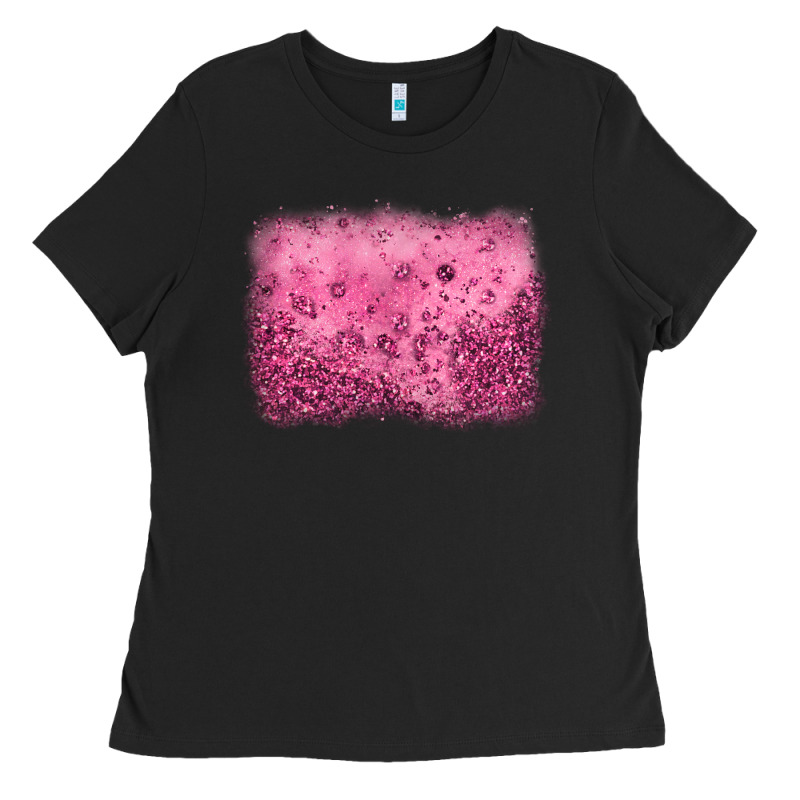 Pink Glitter Background Ladies Tee by JahusDesignShop | Teevron
