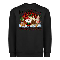 Black We whisk you a Merry Christmas Heavyweight Sweatshirt - NancyCooperArtShop