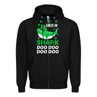 Black Irish Shark Doo Doo Doo Saint Patricks Day Zipper Hoodie - Bettercallsaul