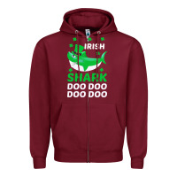 Burgundy Irish Shark Doo Doo Doo Saint Patricks Day Zipper Hoodie - Bettercallsaul