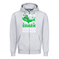 Heather Grey Irish Shark Doo Doo Doo Saint Patricks Day Zipper Hoodie - Bettercallsaul