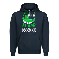 Irish Shark Doo Doo Doo Saint Patricks Day Zipper Hoodie | Teevron