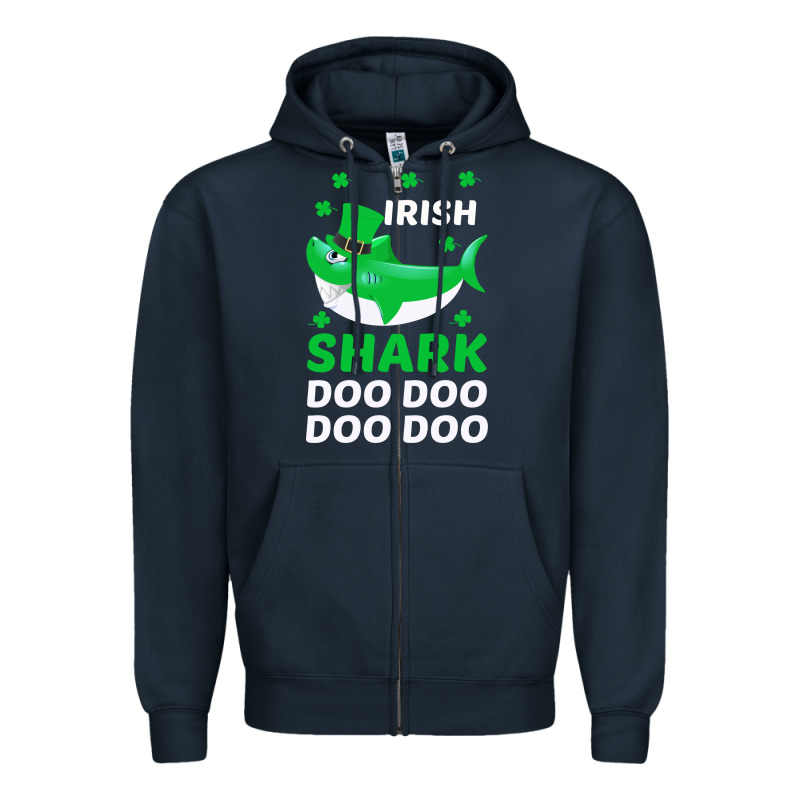 Irish Shark Doo Doo Doo Saint Patricks Day Zipper Hoodie by Bettercallsaul | Teevron