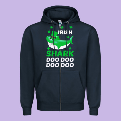 Irish Shark Doo Doo Doo Saint Patricks Day Zipper Hoodie Designed By Bettercallsaul