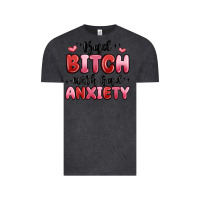 Vintage Black bad bitch with bad anxiety Vintage Tee - MaliasSmallBusiness