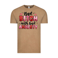 Vintage Coffee bad bitch with bad anxiety Vintage Tee - MaliasSmallBusiness