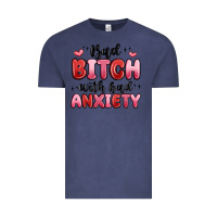 Vintage Denim bad bitch with bad anxiety Vintage Tee - MaliasSmallBusiness