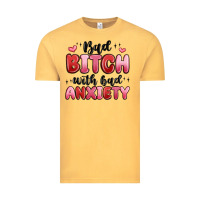 Vintage Mustard bad bitch with bad anxiety Vintage Tee - MaliasSmallBusiness