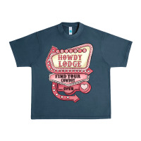 Midnight Navy cupids howdy lodge find your cowboy open Urban Heavy Tee - MaliasSmallBusiness