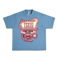 Pebble Blue cupids howdy lodge find your cowboy open Urban Heavy Tee - MaliasSmallBusiness