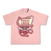 Salmon cupids howdy lodge find your cowboy open Urban Heavy Tee - MaliasSmallBusiness