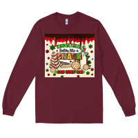 Burgundy torn between lookin like a snack and eatin one Long Sleeve Tee - MaliasSmallBusiness