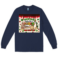 Navy torn between lookin like a snack and eatin one Long Sleeve Tee - MaliasSmallBusiness