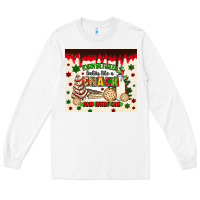 White torn between lookin like a snack and eatin one Long Sleeve Tee - MaliasSmallBusiness