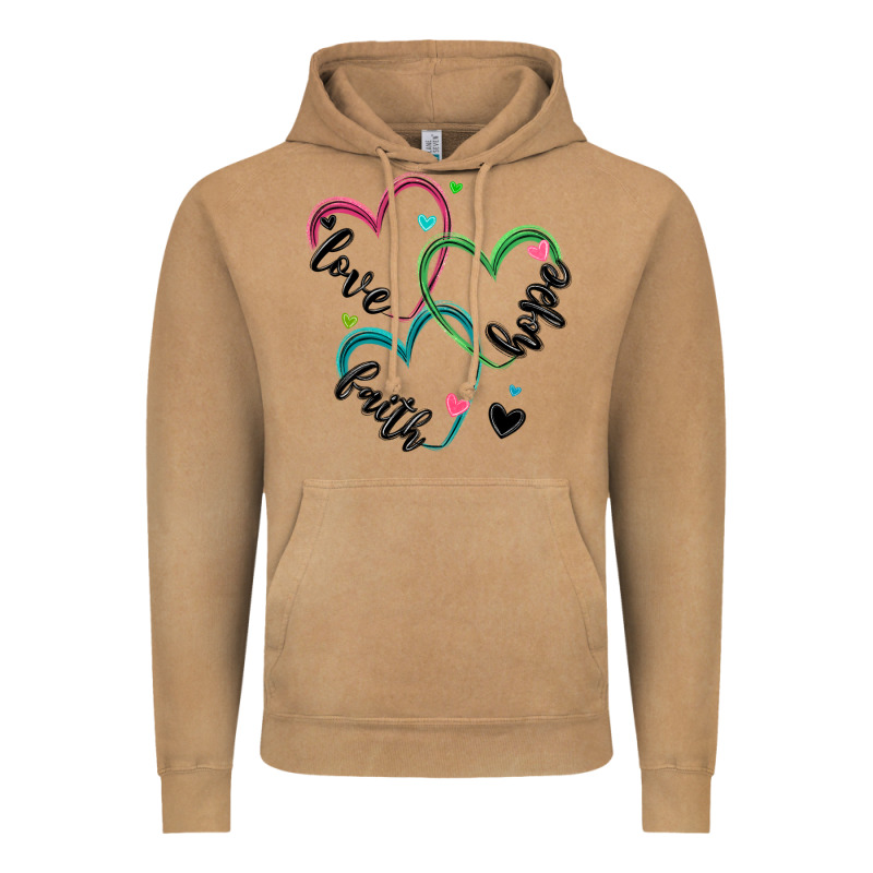 Faith Hope Love Vintage Hoodie by MaliasSmallBusiness | Teevron