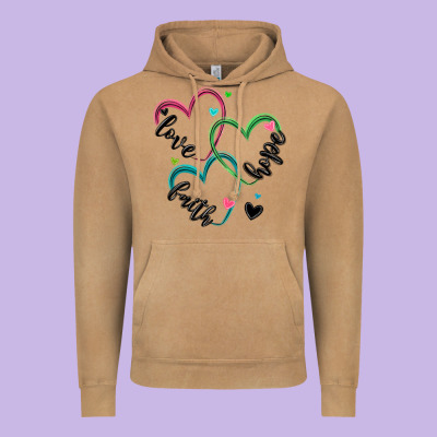 Faith Hope Love Vintage Hoodie Designed By Maliassmallbusiness
