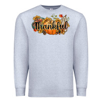 Heather Grey thankful Premium Sweatshirt - CowGirlArtShop