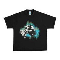 Black cowhide turquoise patch Urban Heavy Tee - AdoDesignShop