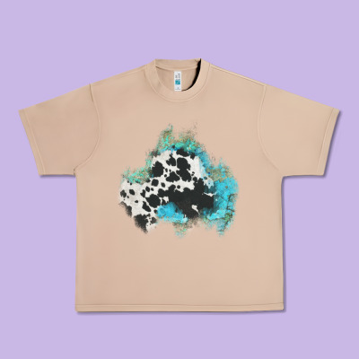 Cowhide Turquoise Patch Urban Heavy Tee Designed By Adodesignshop