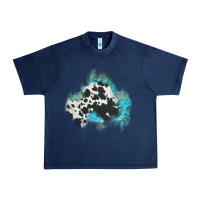 Navy cowhide turquoise patch Urban Heavy Tee - AdoDesignShop