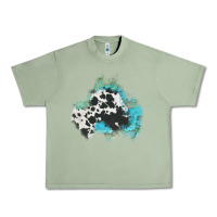Oil Green cowhide turquoise patch Urban Heavy Tee - AdoDesignShop