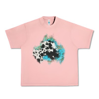 Salmon cowhide turquoise patch Urban Heavy Tee - AdoDesignShop