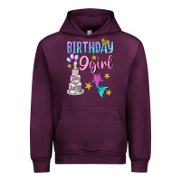 Mauve Wine Birthday Girl 9 Urban Hoodie - BundleAndBundleShop
