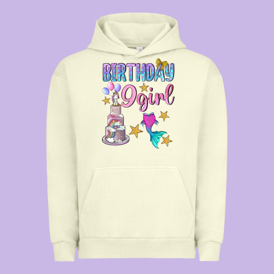 Birthday Girl 9 Urban Hoodie Designed By Bundleandbundleshop